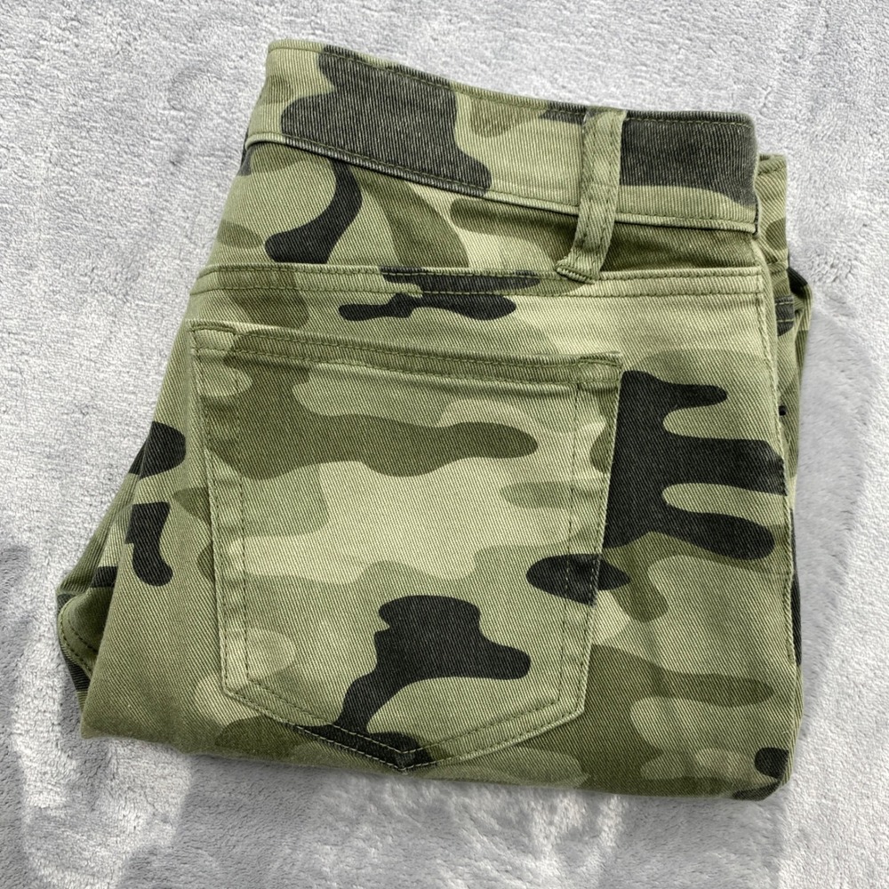 Nili Lotan x Target Womens 4 (29x27) Green Camo Slim Straight Jeans Stretch